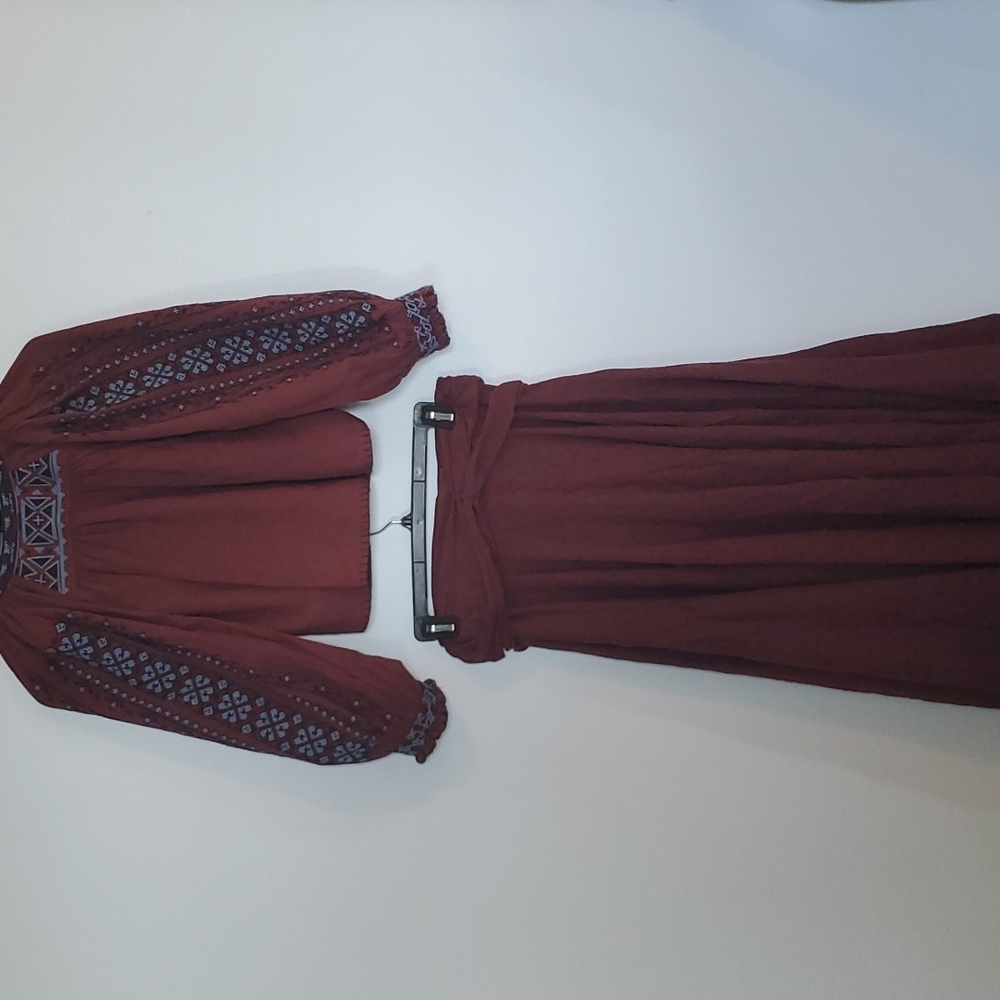 NWT Free people wrap skirt and boho embroidered crop top - Picture 7 of 13